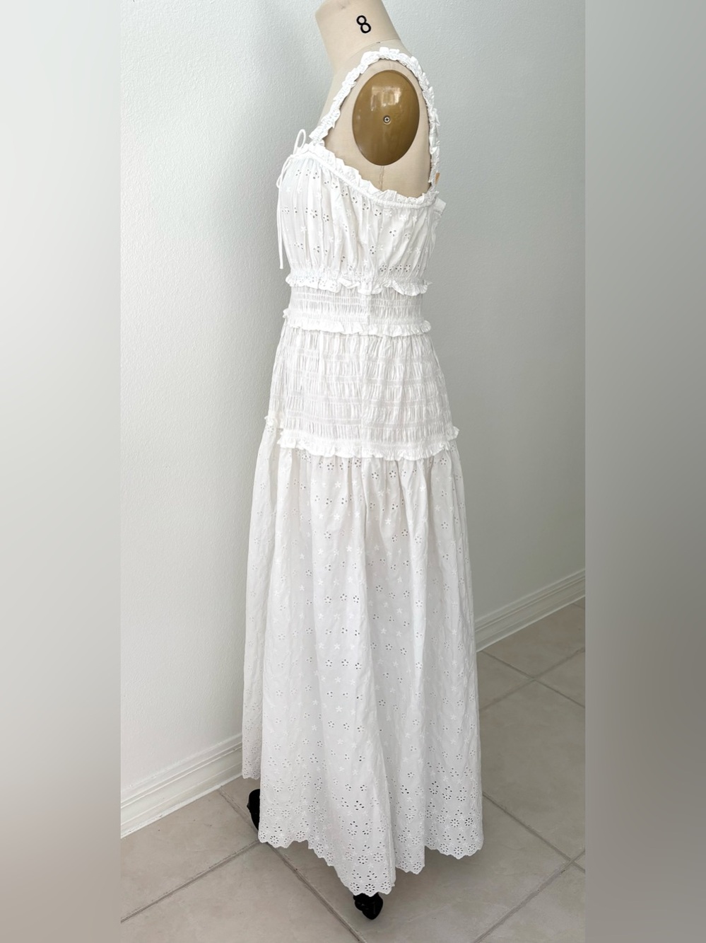Gap × DÔEN White Eyelet Midi Dress NWT Limited-Edition Vintage-Inspired L - Picture 6 of 11